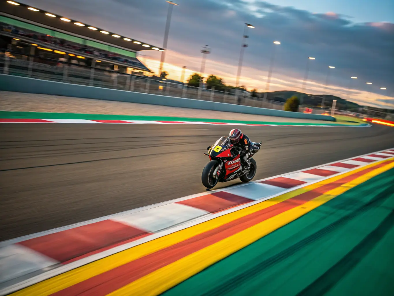 A dynamic image of motorcyclists participating in a competitive motorcycle sport event, showcasing speed, skill, and excitement, with a cheering crowd in the background.